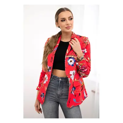 Turecki Cotton jacket with a colorful print raspberry