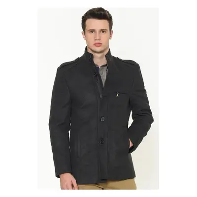 PLT8378 DEWBERRY MEN'S COAT-STRAIGHT ANTHRACITE