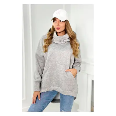 Oversize insulated sweatshirt in gray color