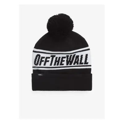 White and Black Men's Patterned Winter Cap with Pompom VANS - Men