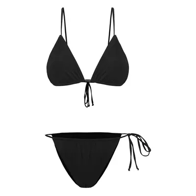 Trendyol Black*001 Animal Triangle Diver/Scuba Normal Waist Bikini Set