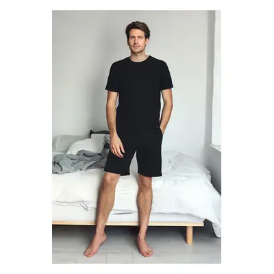 Trendyol Black Regular Fit Short Pajamas Set