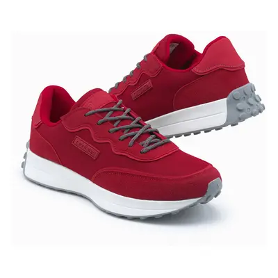 Ombre Men's shoes sneakers in combined materials - red