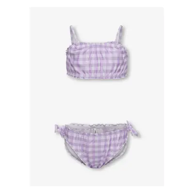 Light purple girly checkered swimwear ONLY Irena - Girls