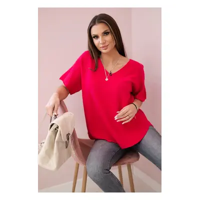 Kesi Włoski V-neck sweater blouse fuchsia