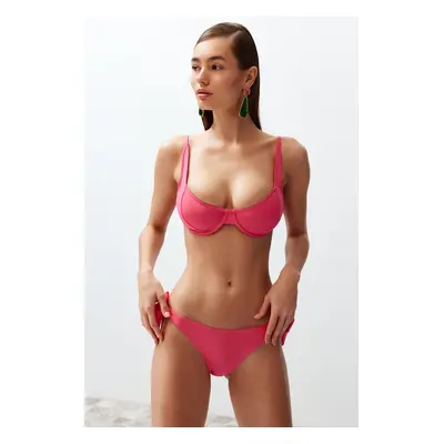 Trendyol Fuchsia Tie-Up Brazilian Bikini Bottom