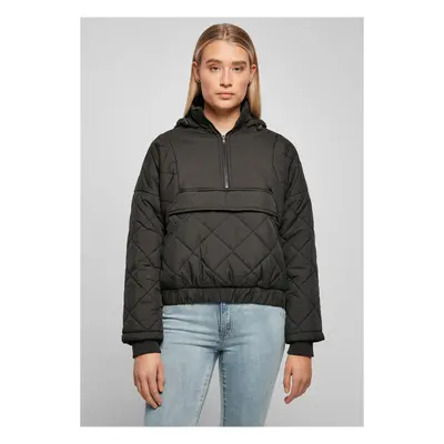 Women's Oversized Diamond Quilted Tug Jacket Black