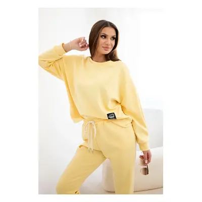 Kesi Włoski Buttery fabric set sweatshirt + pants yellow