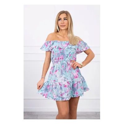 Floral off-the-shoulder mint dress