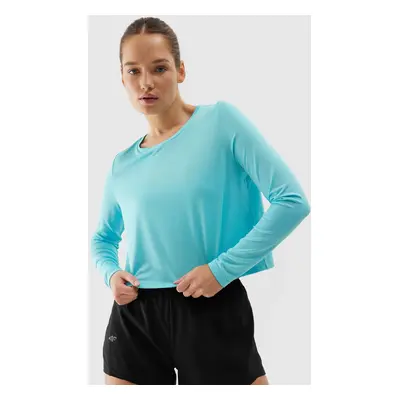 Women's Sports Quick-Drying Long Sleeve T-Shirt loose 4F - Blue