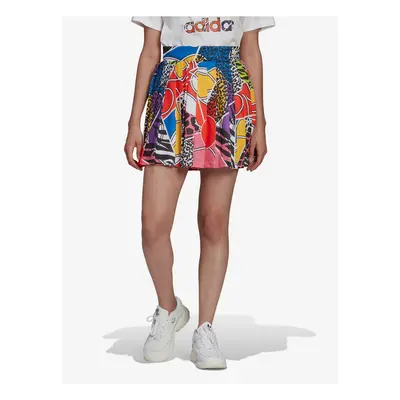 adidas Originals Yellow and Red Patterned Pleated Skirt - Ladies