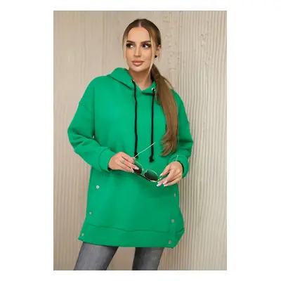 marka niezdefiniowana Insulated sweatshirt with press studs light green