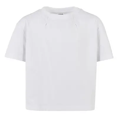 Girls' Organic Oversized Pleated T-Shirt White