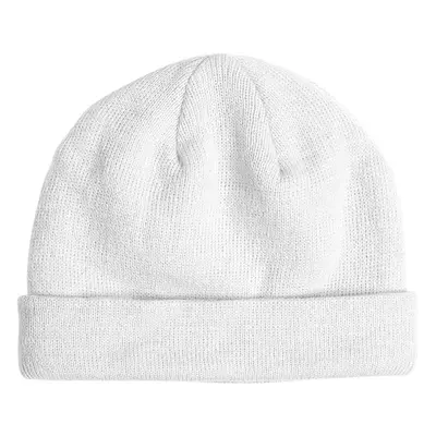 Short knit beanie white