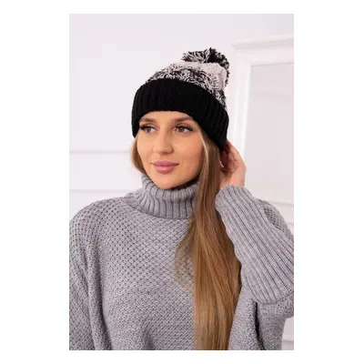 Kesi Cap with a pompom Abigail K326 beige+black