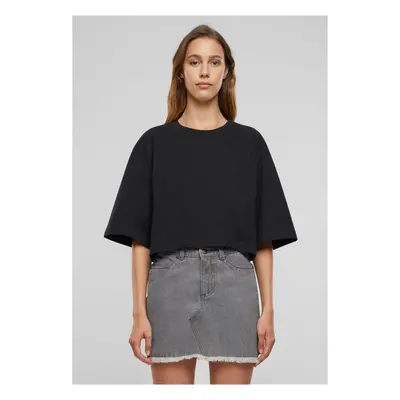 Women's T-shirt Heavy Organic Oversized Cropped Black