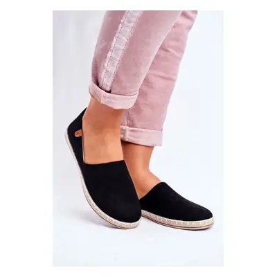 PE1 Női Black Velvet Espadrilles Vulcano