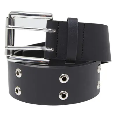 Double Eyelet PU Belt Black