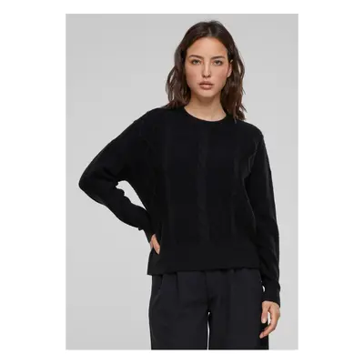 Women's cable knitted sweater black