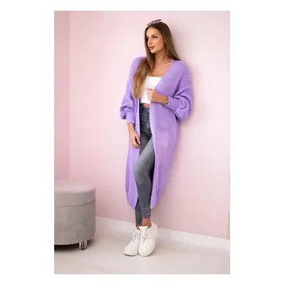 Kesi Włoski Sweater long cardigan light purple