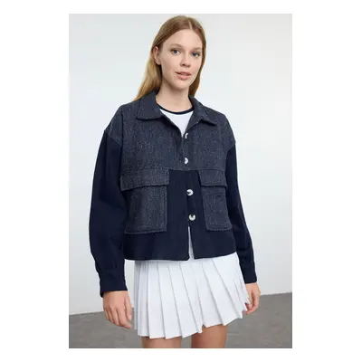 Trendyol Navy Blue Double Pocket Woven Jacket