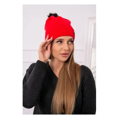 marka niezdefiniowana Cap with a pompom Judyta K347 red