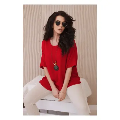 Kesi Włoski Oversized blouse with pendant red