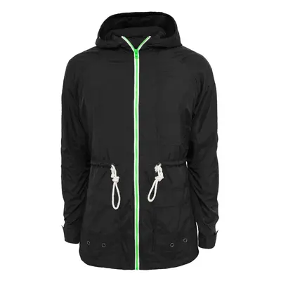 Long nylon windbreaker blk/mint/wht