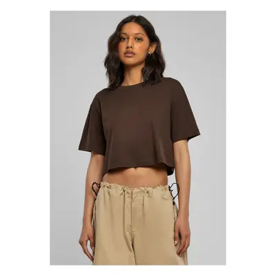 Women's short oversized T-shirt brown color