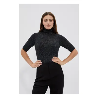 Turtleneck with metal thread