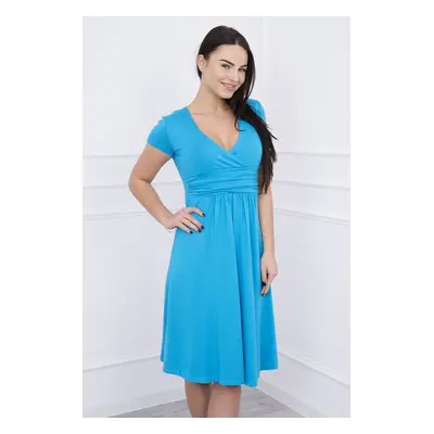 Kesi Dress cut under the bust, long sleeve, short sleeve turquoise