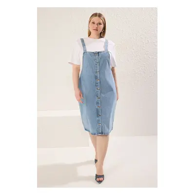 Trendyol Curve Blue Rigid Denim Plus Size Dress