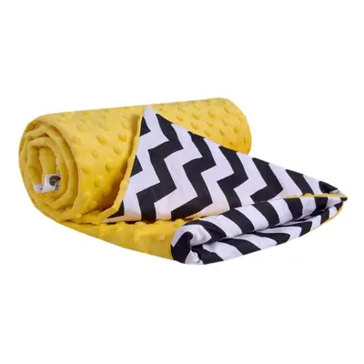 Medi Partners Blanket cotton + minky – Zygzag + yellow minky