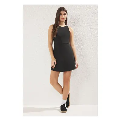 Trendyol Black Layered Tennis Knitted Sports Dress with Shorts Inside