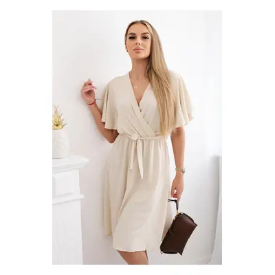 Kesi Włoski Dress with a plunging neckline beige