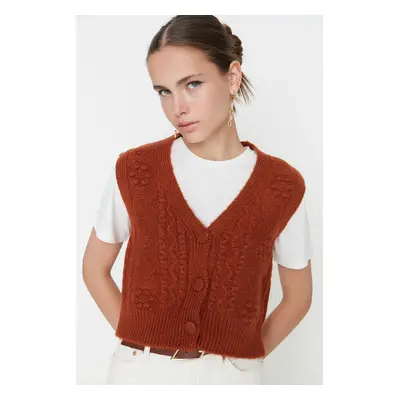 Trendyol Taba Soft Textured Knit Vest