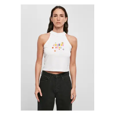 Positive Vibes Turtleneck Short Top White