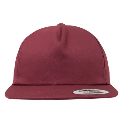 Unstructured 5-panel snapback chestnut brown