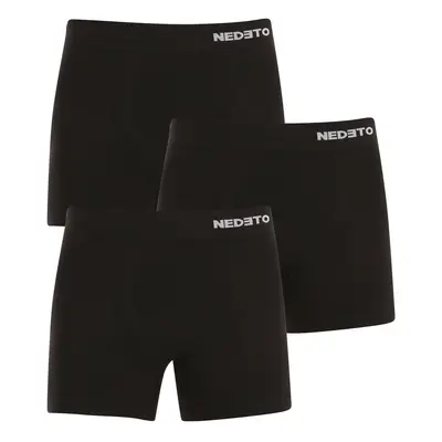 3PACK men's boxers Nedeto seamless bamboo black