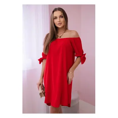 Kesi Włoski Dress tied on the sleeves red