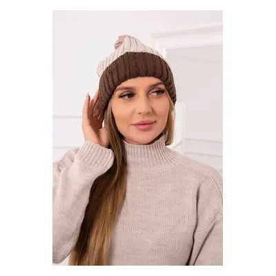 marka niezdefiniowana Cap with fleece Bojana K265 cappuccino+light beige+dark beige