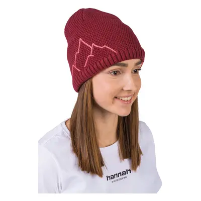 Winter knitted hat made of merino wool Hannah BRITA garnet