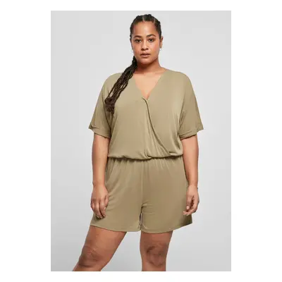 Women's short modal jumpsuit in khaki color