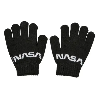 Children's knitted glove NASA black