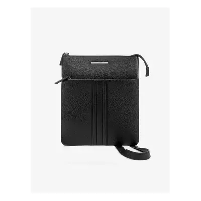 Black Men's Leather Crossbody Bag Geox - Men