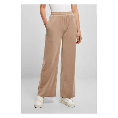 Women's smooth velvet sweatpants with high waist softtaupe