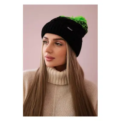 marka niezdefiniowana Cap with fleece Ilona K218 black+green