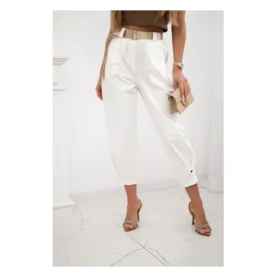 Kesi Włoski Summer Punto trousers with leg closure ecru