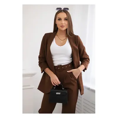 Kesi Włoski Elegant set of jackets and trousers mocca