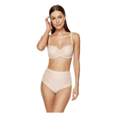 Gorteks Luna striped padded bra beige